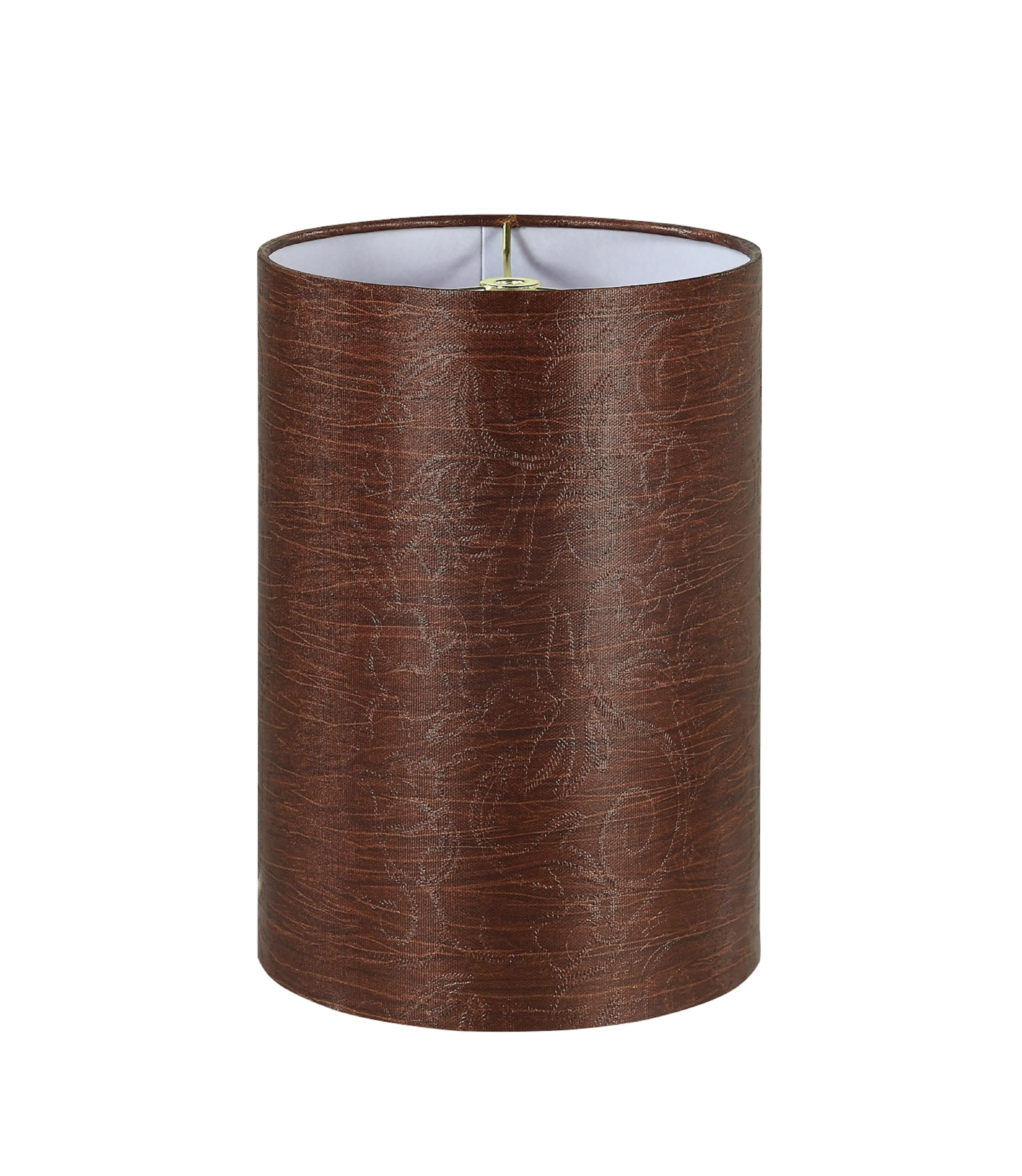 # 31402 Transitional Drum (Cylinder) Shape Spider Construction Lamp Shade in Brown, 8" wide (8" x 8" x 11")