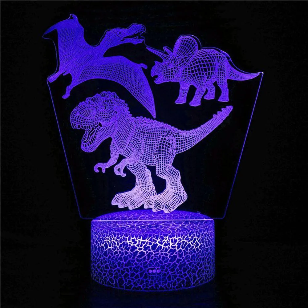 3D Night Light Dinosaur Series Desk Lamp Touch Remote Control Cartoon Table Lamps Home Decor For Kid Birthday Gift