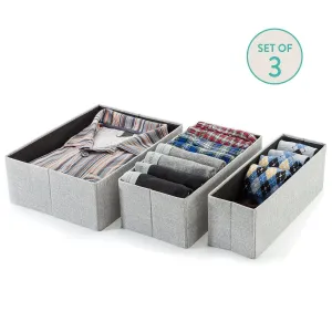 3Pcs Set Decorative Foldable Organizers - Gray Birch  (Wholesale)