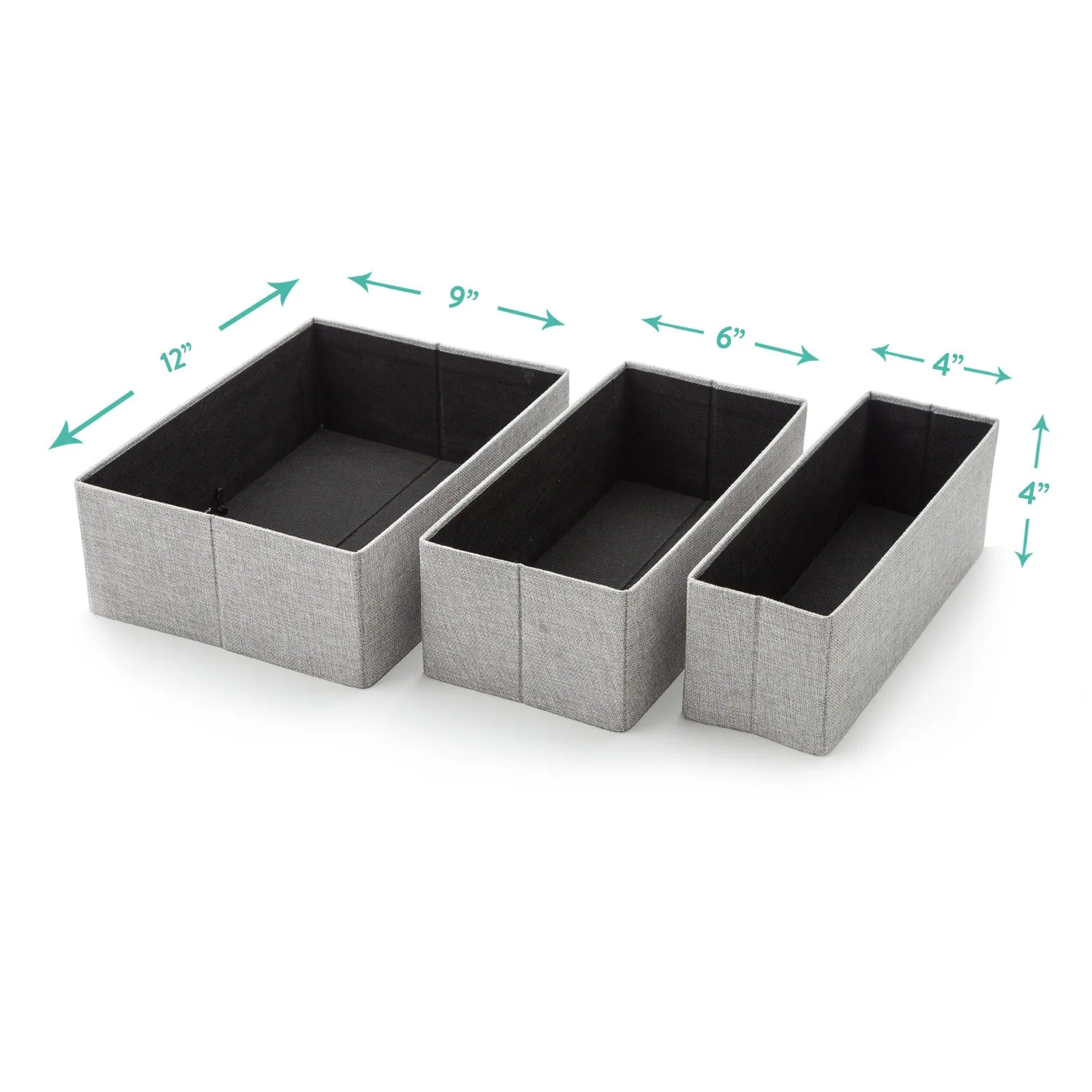 3Pcs Set Decorative Foldable Organizers - Gray Birch