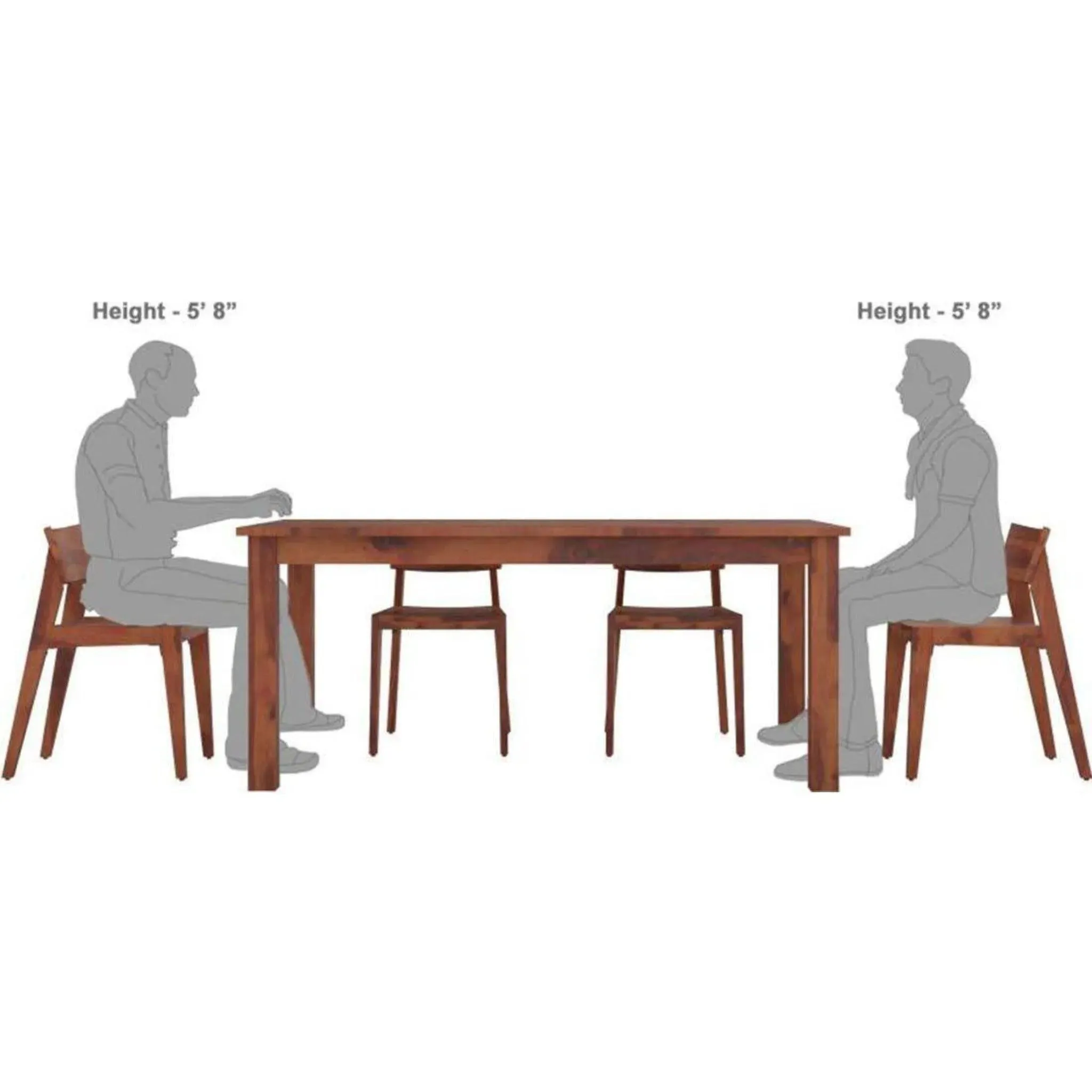 6 Seater Dining Table with Chairs for Living Room (Teak Wood)