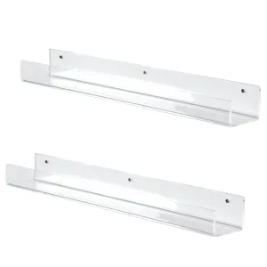 Acrylic 24” Floating Bookshelves - 2 Pack