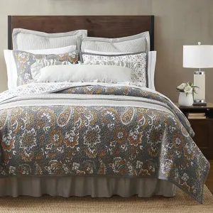 Addy Quilted Reversible Bedding - Grey