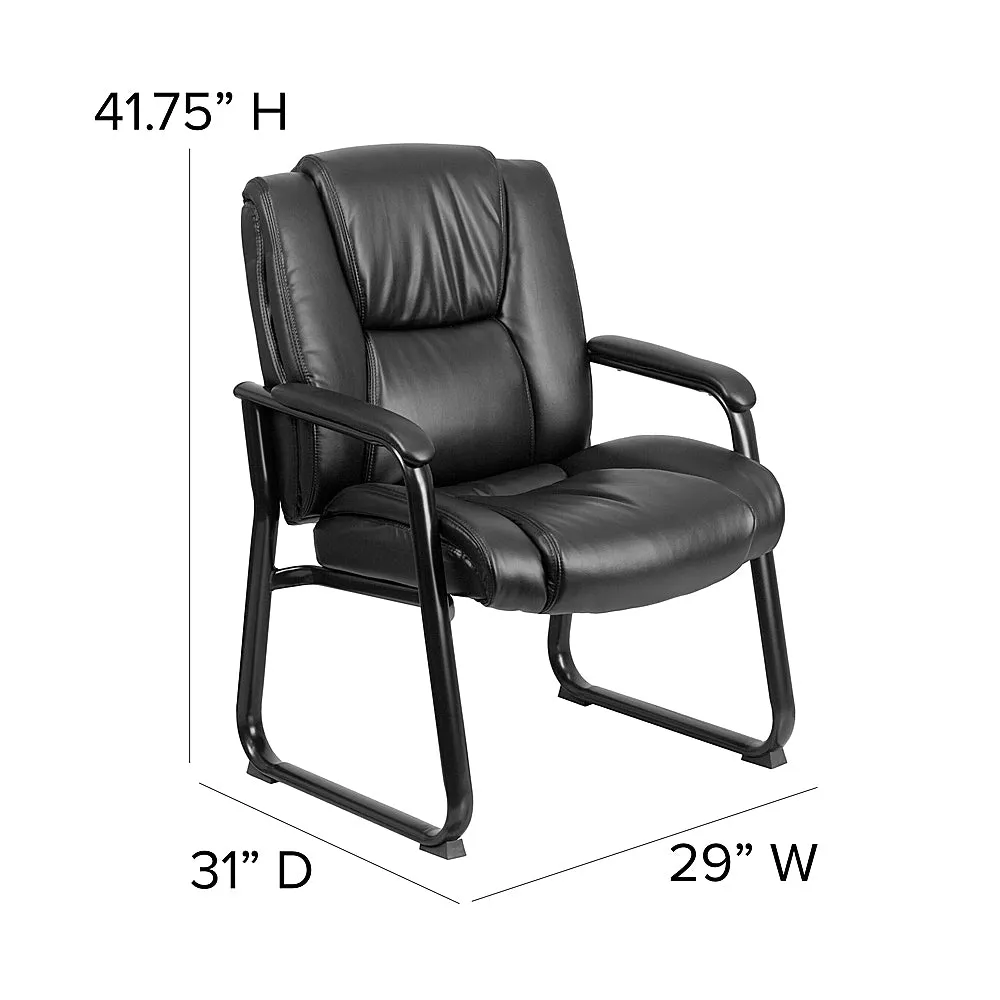 Alamont Home - Hercules  Contemporary Leather/Faux Leather Big & Tall Side Chair - Upholstered - Black