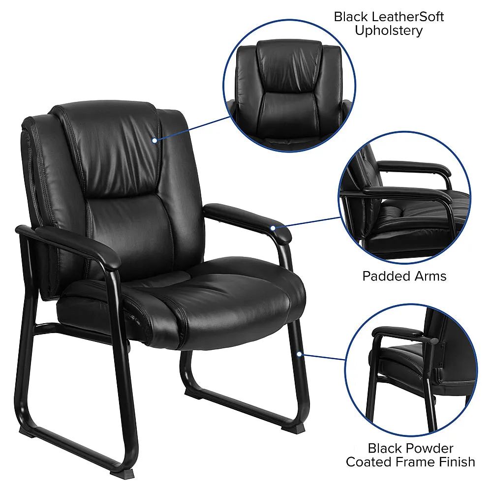 Alamont Home - Hercules  Contemporary Leather/Faux Leather Big & Tall Side Chair - Upholstered - Black