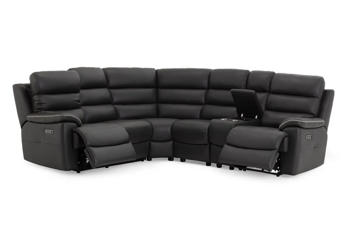 Alec Corner Sofa with Console | Power Headrest | Power Recliner | Large