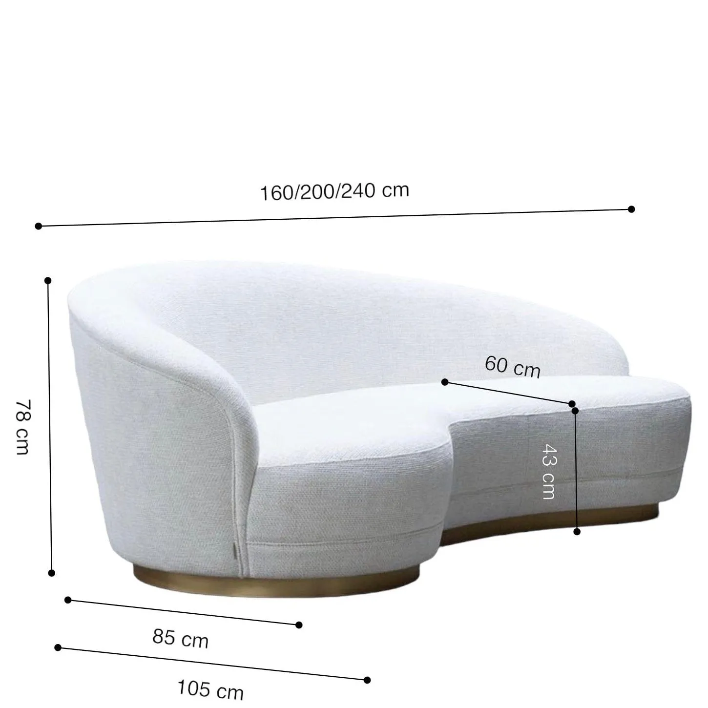 Allena Performance Boucle Curve Sofa