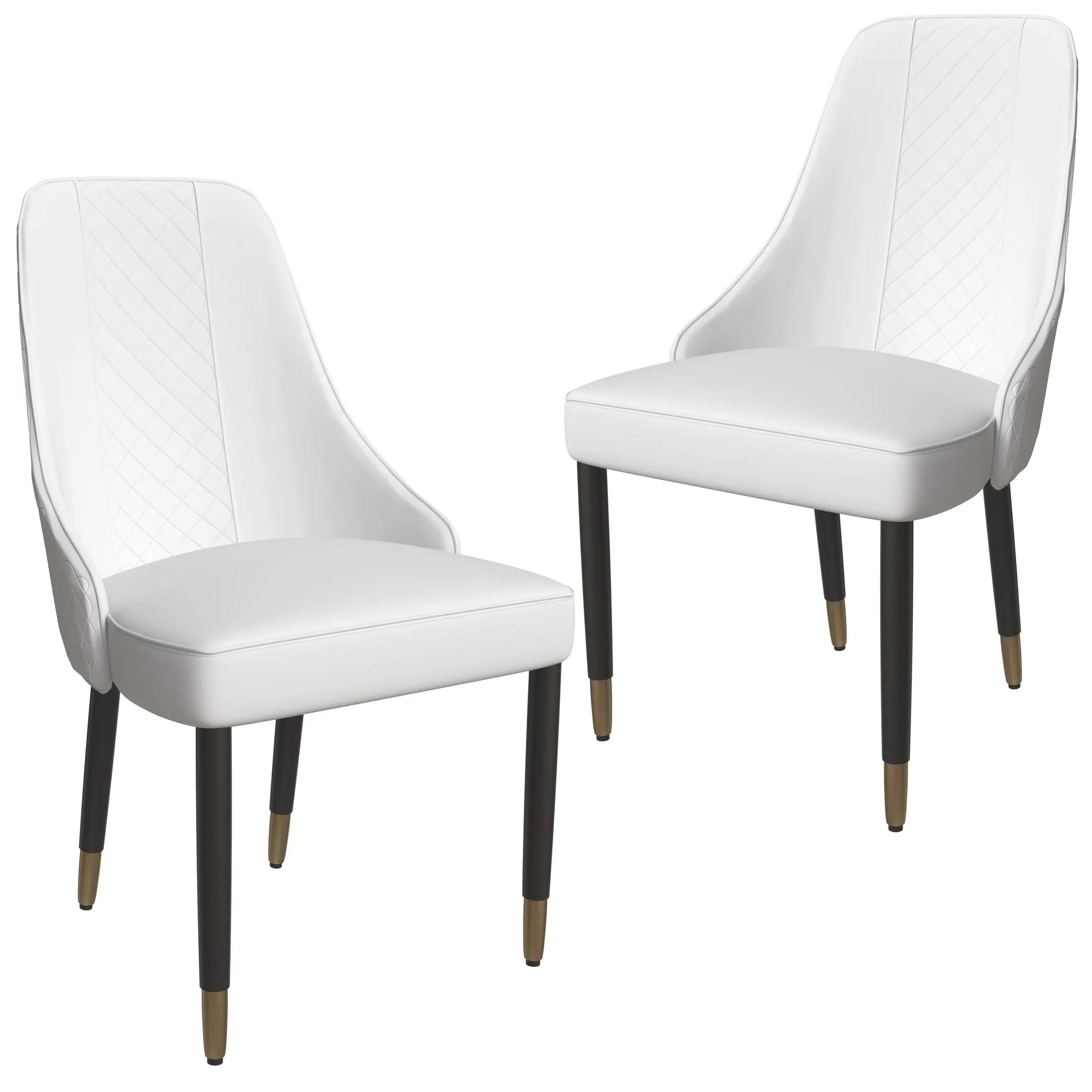 Allure Dining Chairs Fabric/Leather Seat and Back in Oak Wood Set of 2