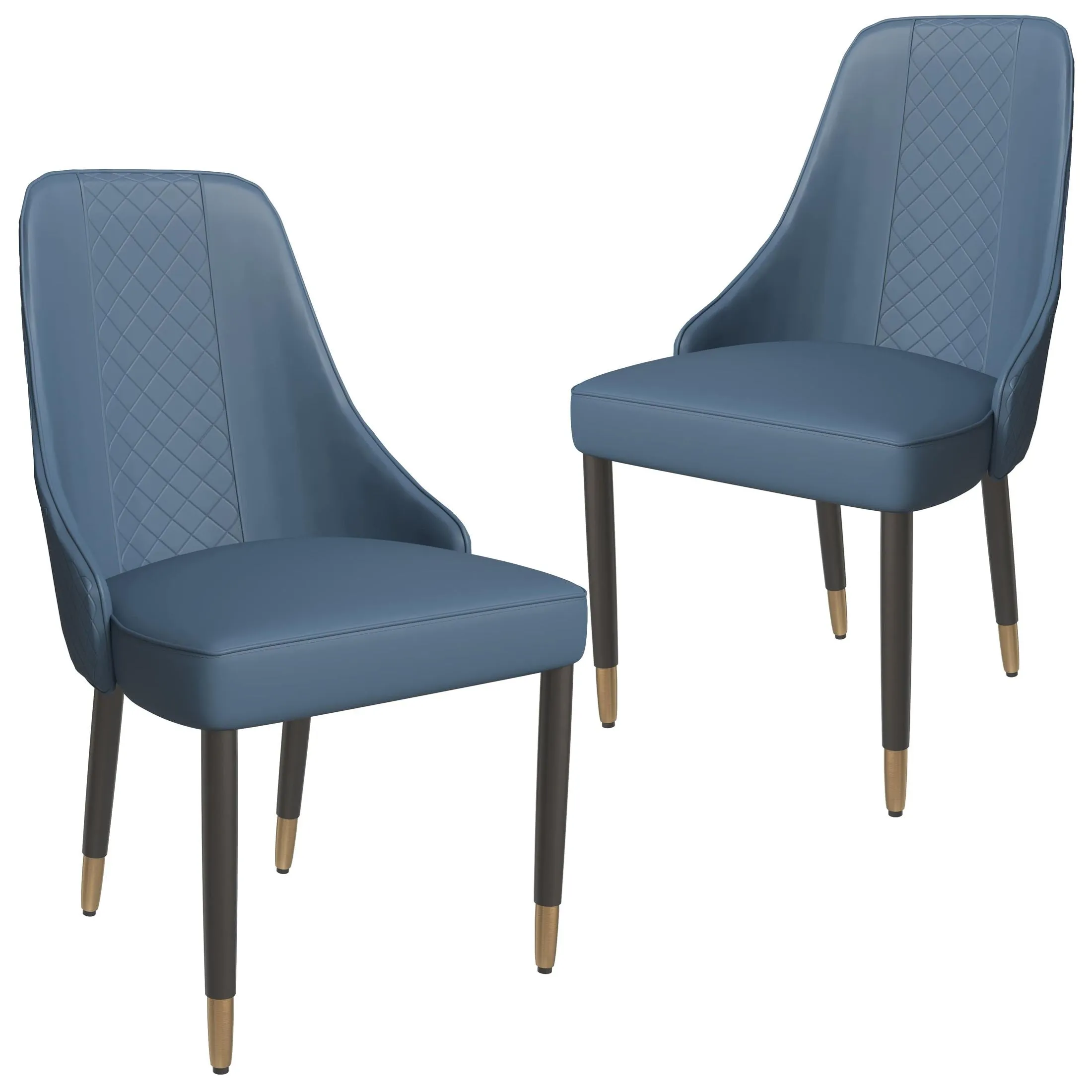 Allure Dining Chairs Fabric/Leather Seat and Back in Oak Wood Set of 2