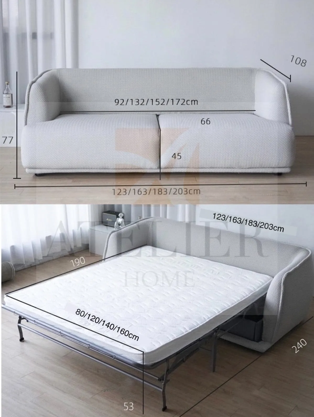 Anita Foldable Sofa Bed with Mattress