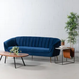 Luxurious Modern Audrey Blue Fabric Sofa - Stylish and Comfortable Seating