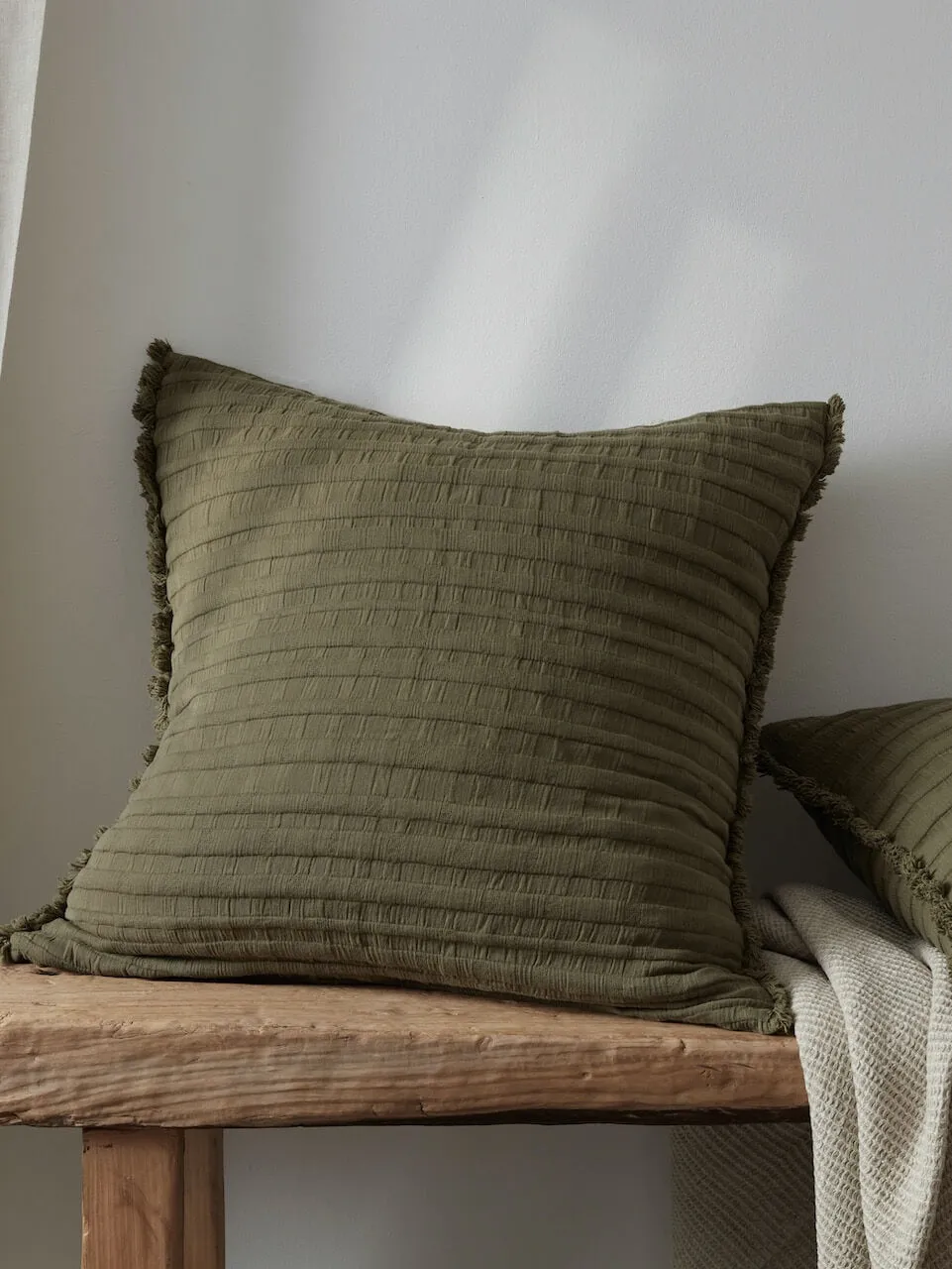 Beja Cotton Cushion Cover Khaki