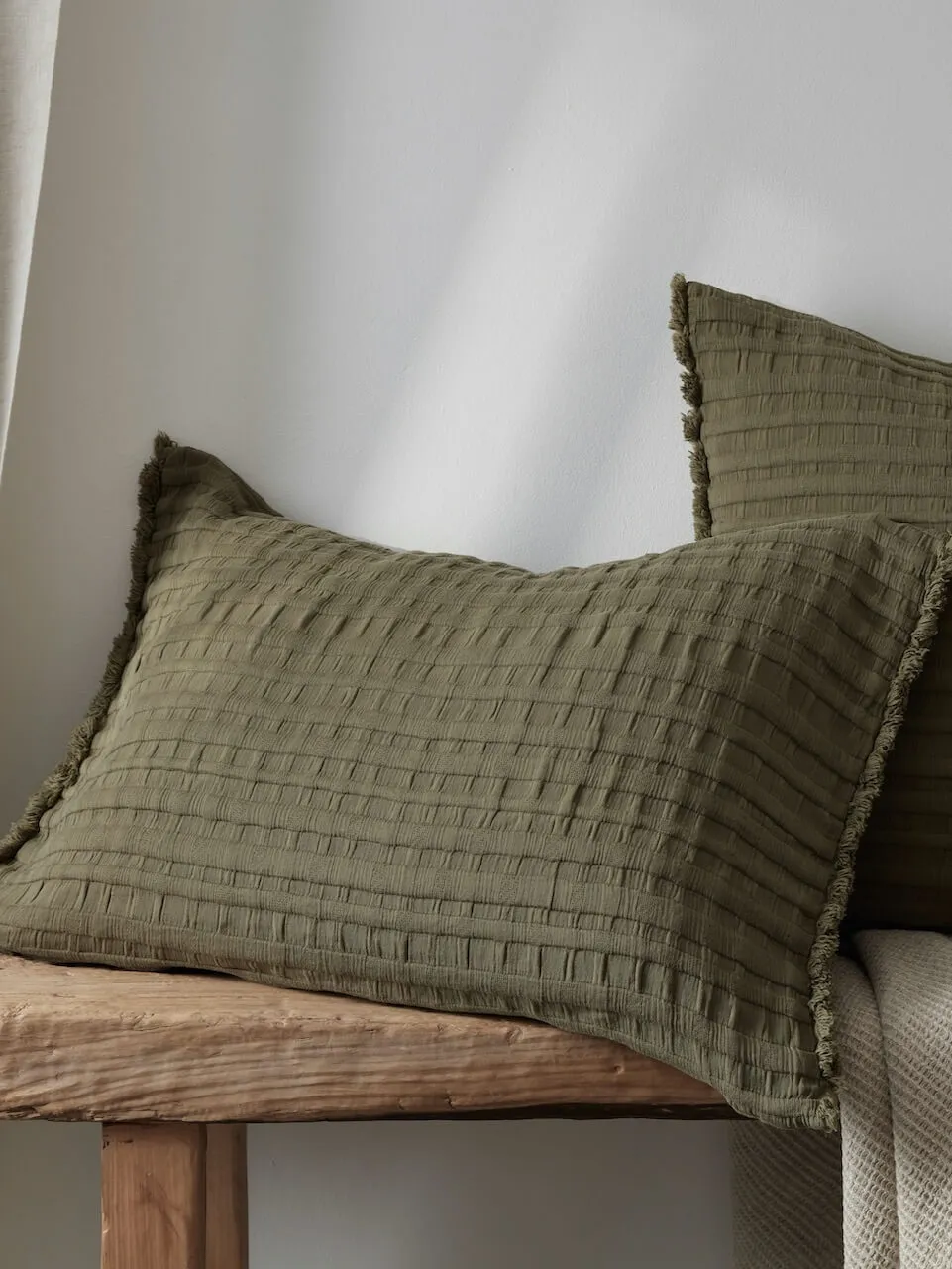 Beja Cotton Cushion Cover Khaki