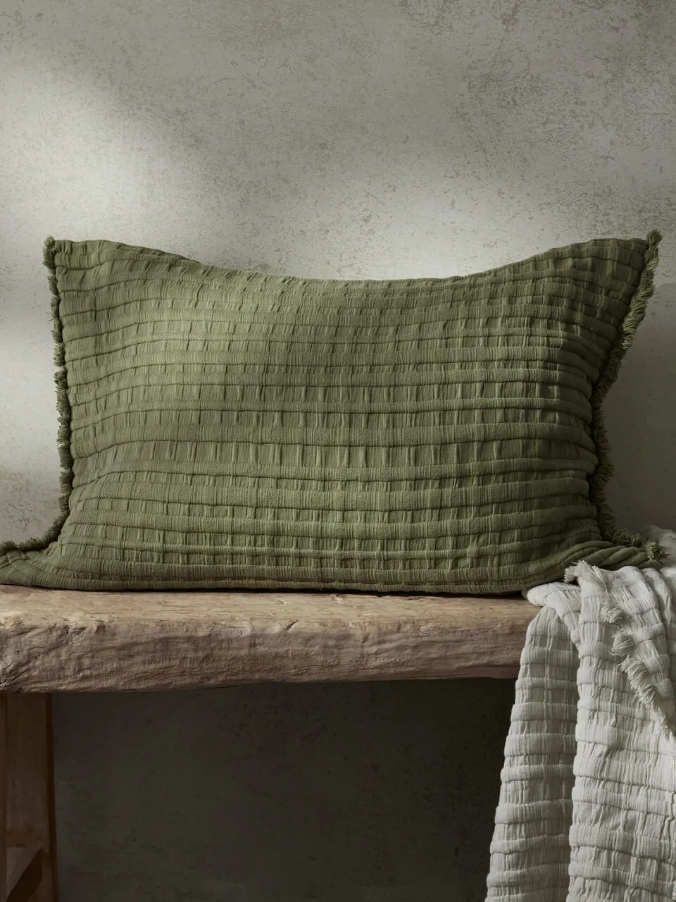 Beja Cotton Cushion Cover Khaki