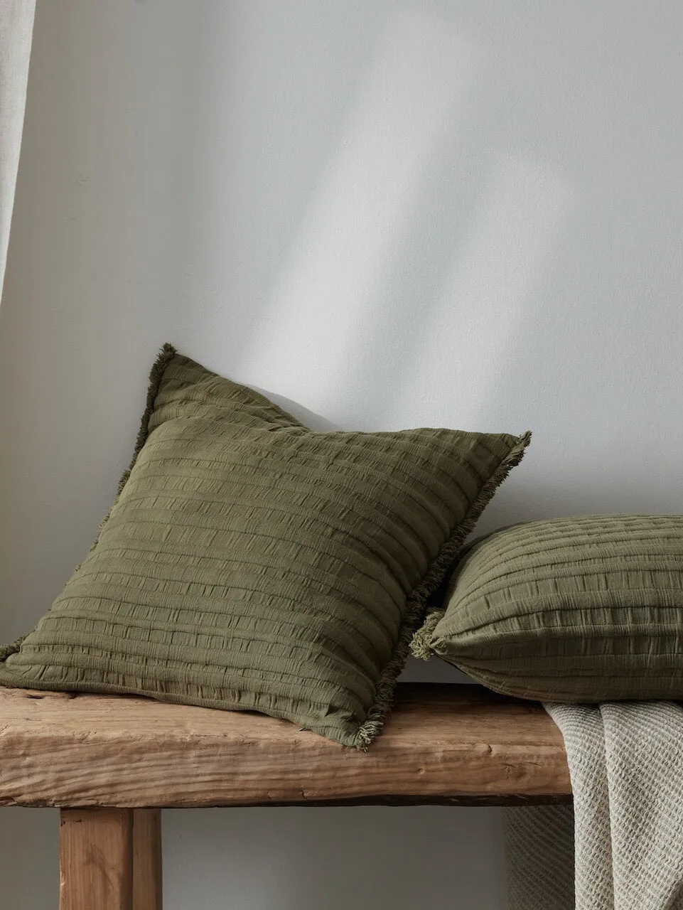 Beja Cotton Cushion Cover Khaki