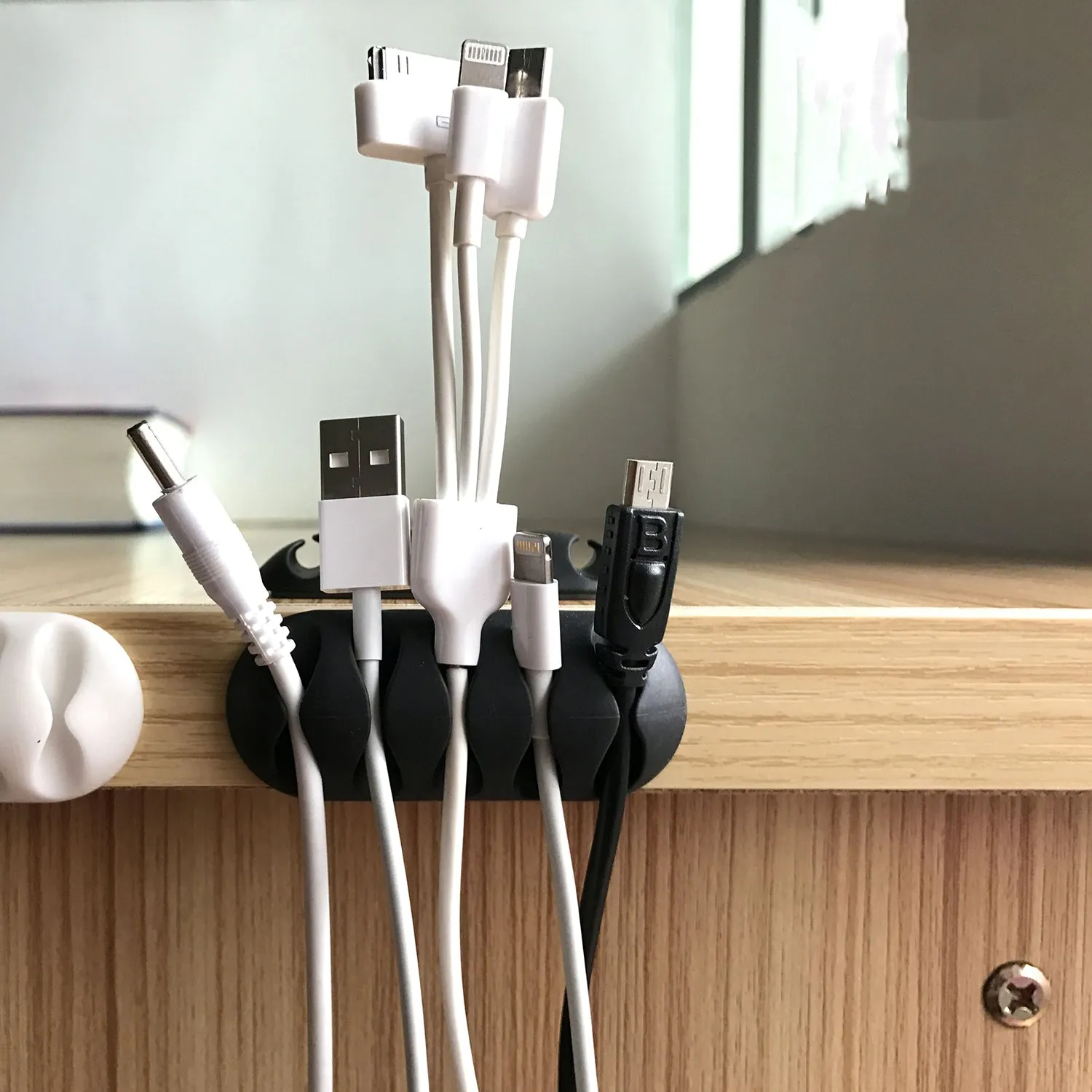 Cable Clips Multi Purpose Cable Organizer , Wire Holder For Desk And Table Use