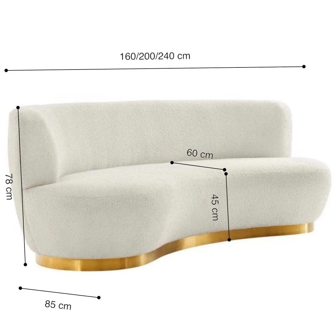 Chloe Performance Boucle Curve Sofa