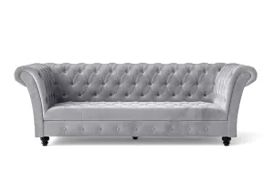 Civita 2 Seater Sofa Silver Velvet