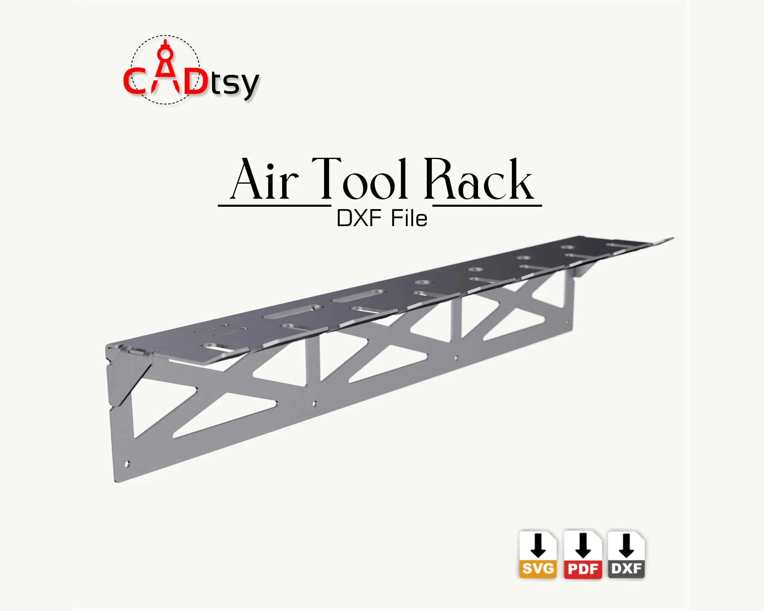 CNC Laser/Plasma Cutting Air Tool Wall Rack - Workshop Organizer DXF/SVG Files