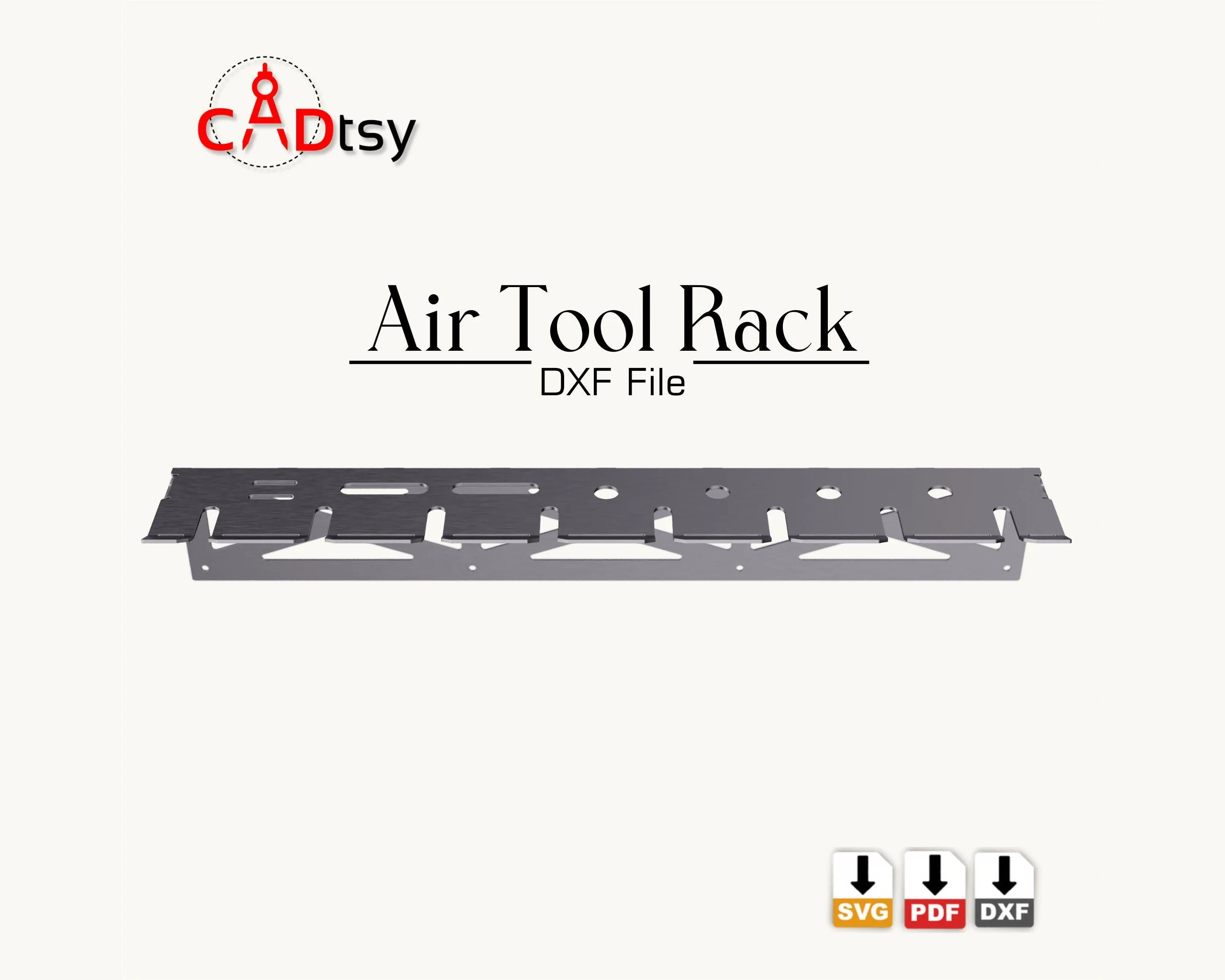 CNC Laser/Plasma Cutting Air Tool Wall Rack - Workshop Organizer DXF/SVG Files