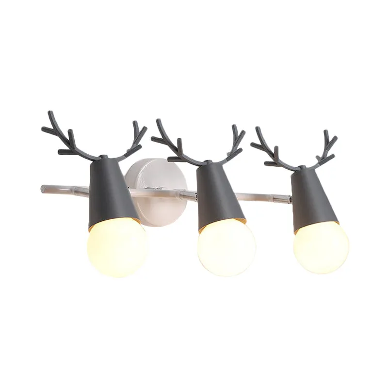 Deer Horn Nordic Metal Wall Sconce with 3 Conical Heads - Bedroom & Undertint Wall Light