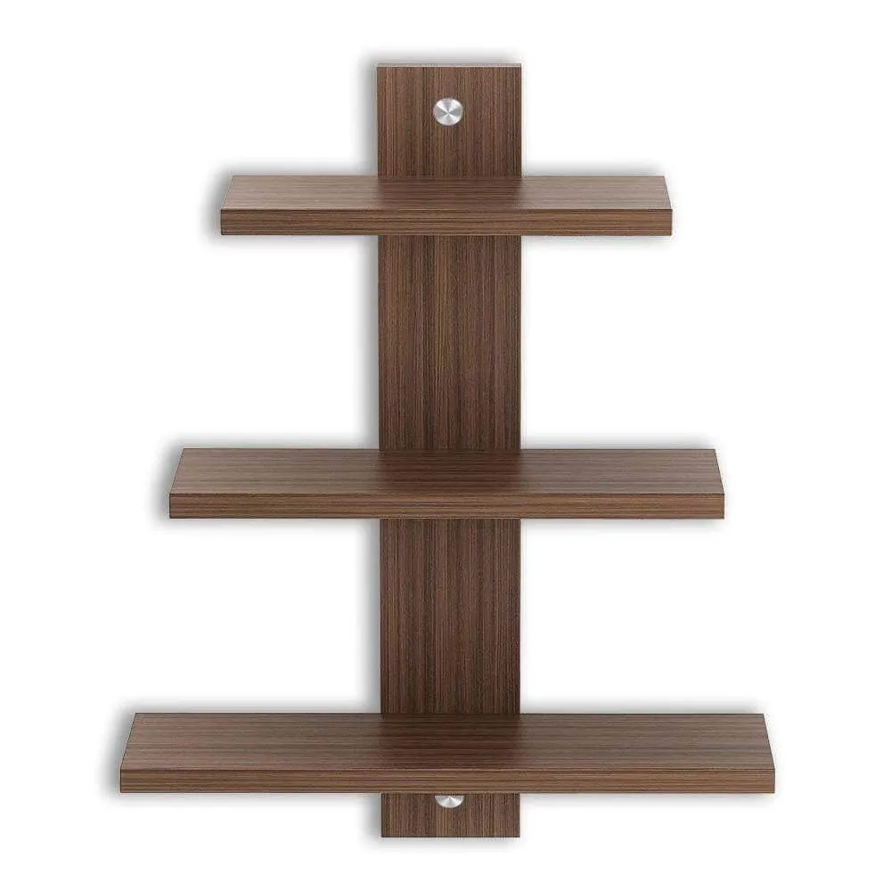 Delta S2 Home Decor Wall Shelves, Set of 3, Walnut