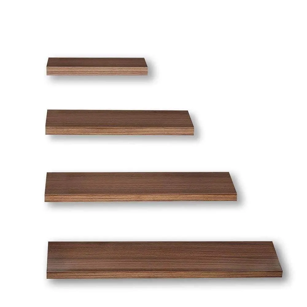 Delta S2 Home Decor Wall Shelves, Set of 3, Walnut