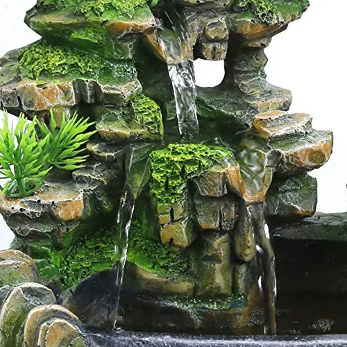 Desk Fountain Rockery Water Fountains with Light Home Decor Gifts with Spray