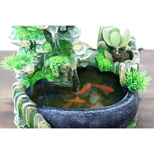 Desk Fountain Rockery Water Fountains with Light Home Decor Gifts with Spray