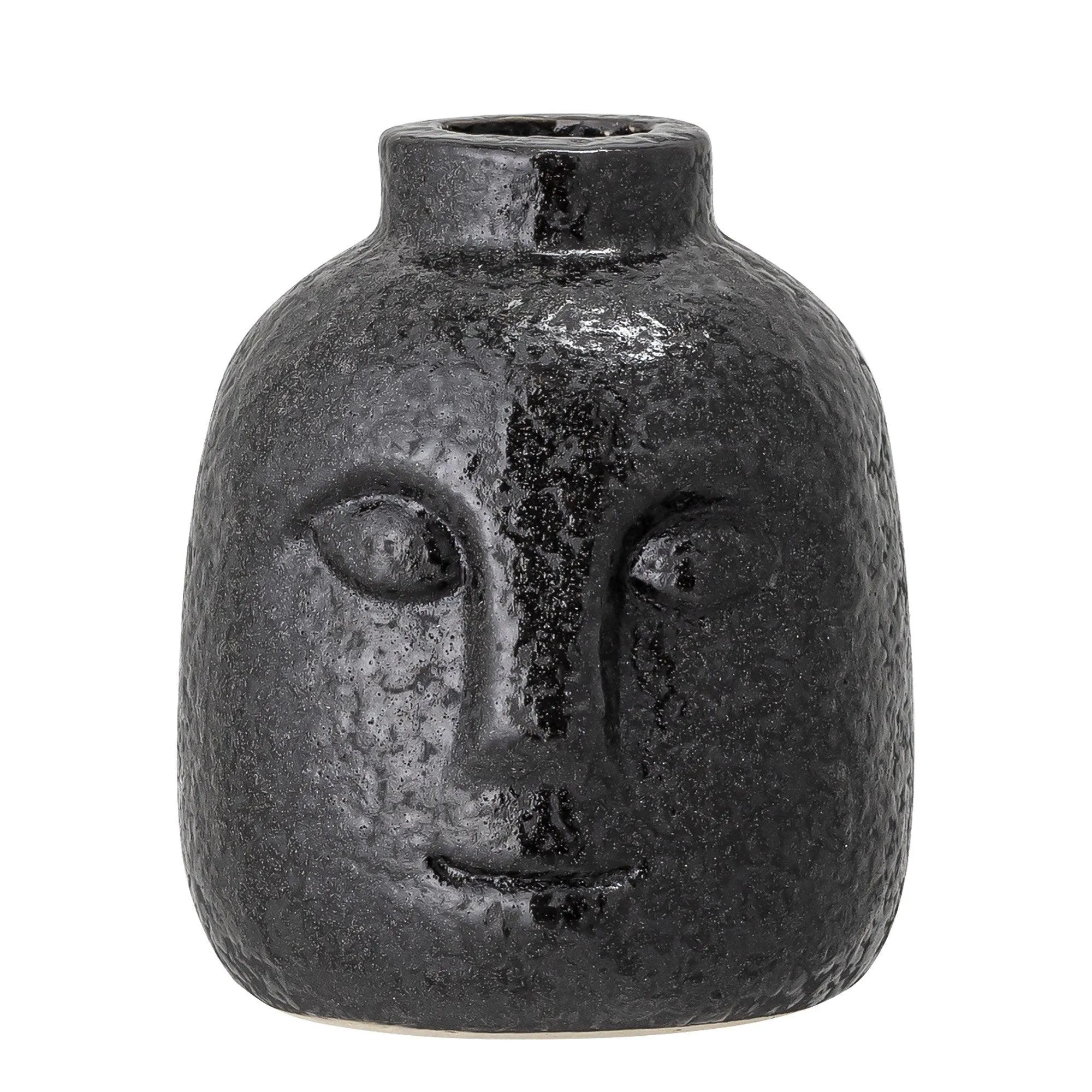 ELOI stoneware candle holder black