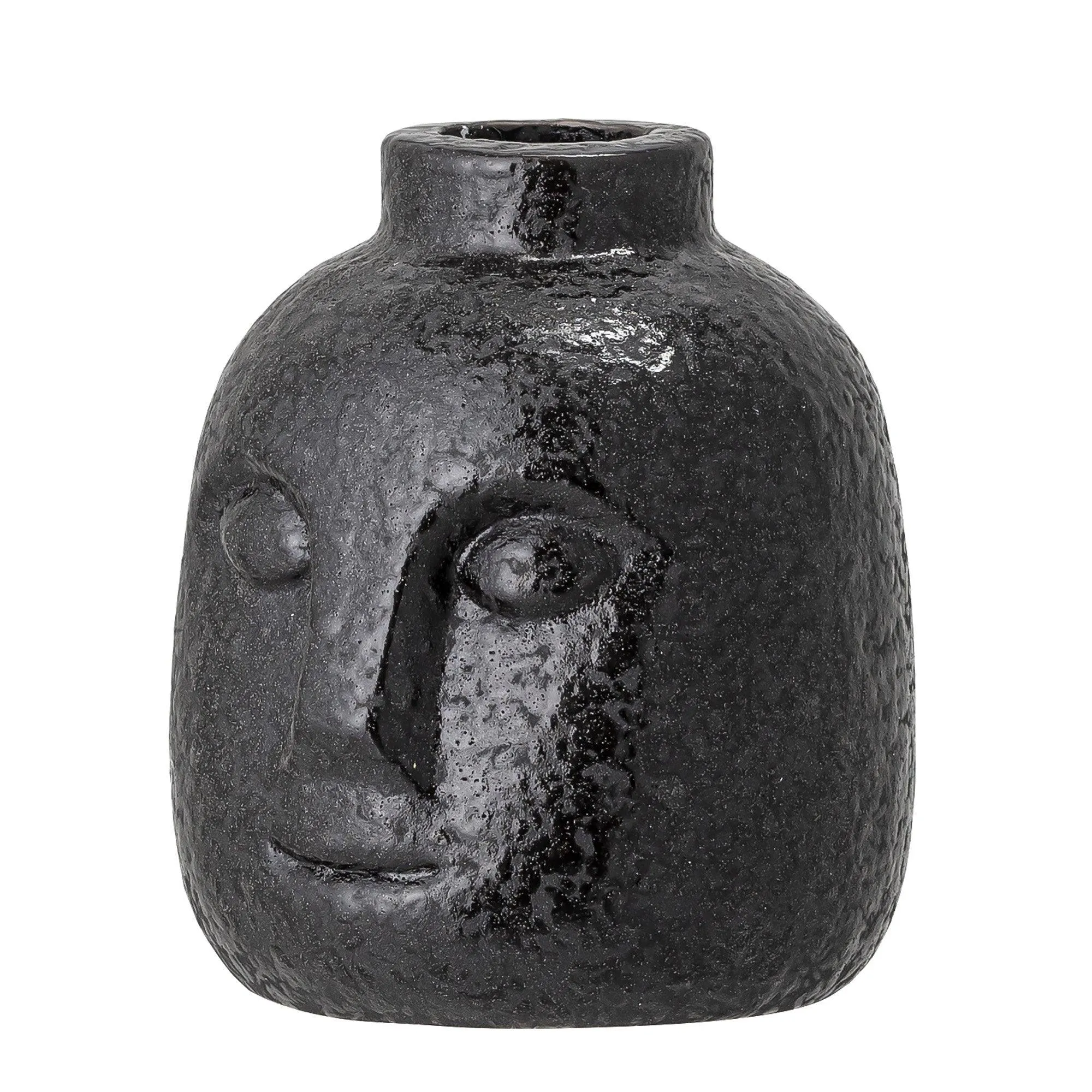 ELOI stoneware candle holder black