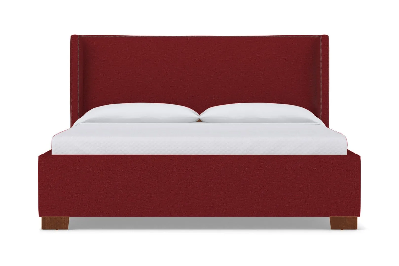 Everett Upholstered Bed :: Leg Finish: Pecan / Size: Full Size