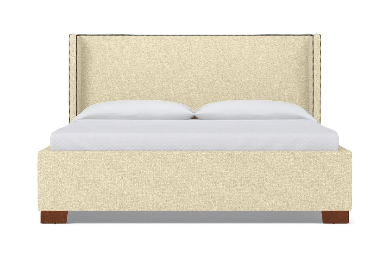 Everett Upholstered Bed :: Leg Finish: Pecan / Size: Full Size