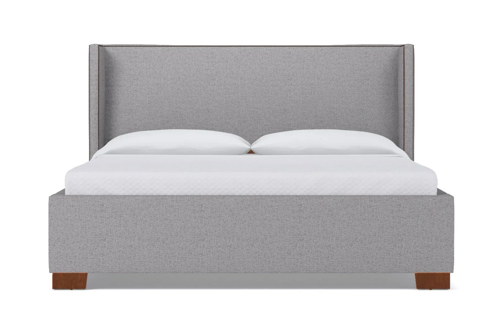 Everett Upholstered Bed :: Leg Finish: Pecan / Size: Full Size