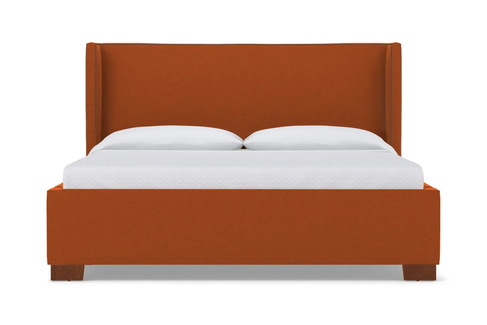 Everett Upholstered Bed :: Leg Finish: Pecan / Size: Full Size