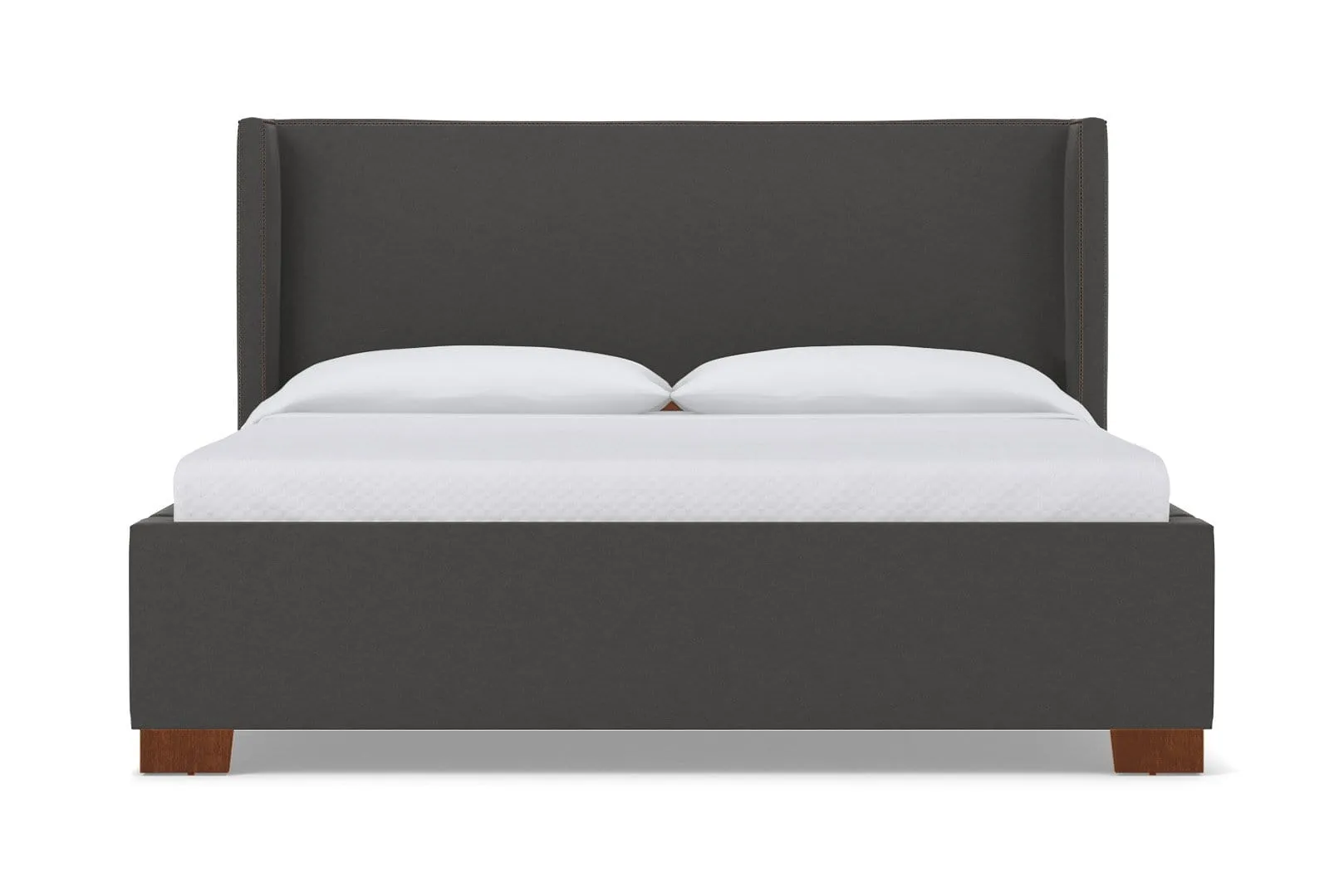 Everett Upholstered Bed :: Leg Finish: Pecan / Size: Full Size