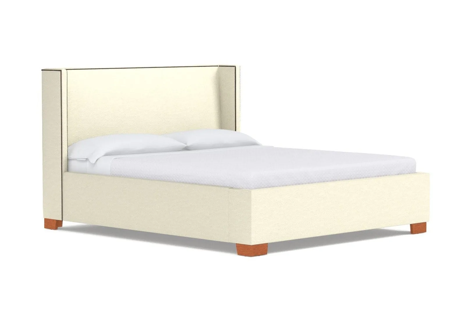 Everett Upholstered Bed :: Leg Finish: Pecan / Size: Full Size