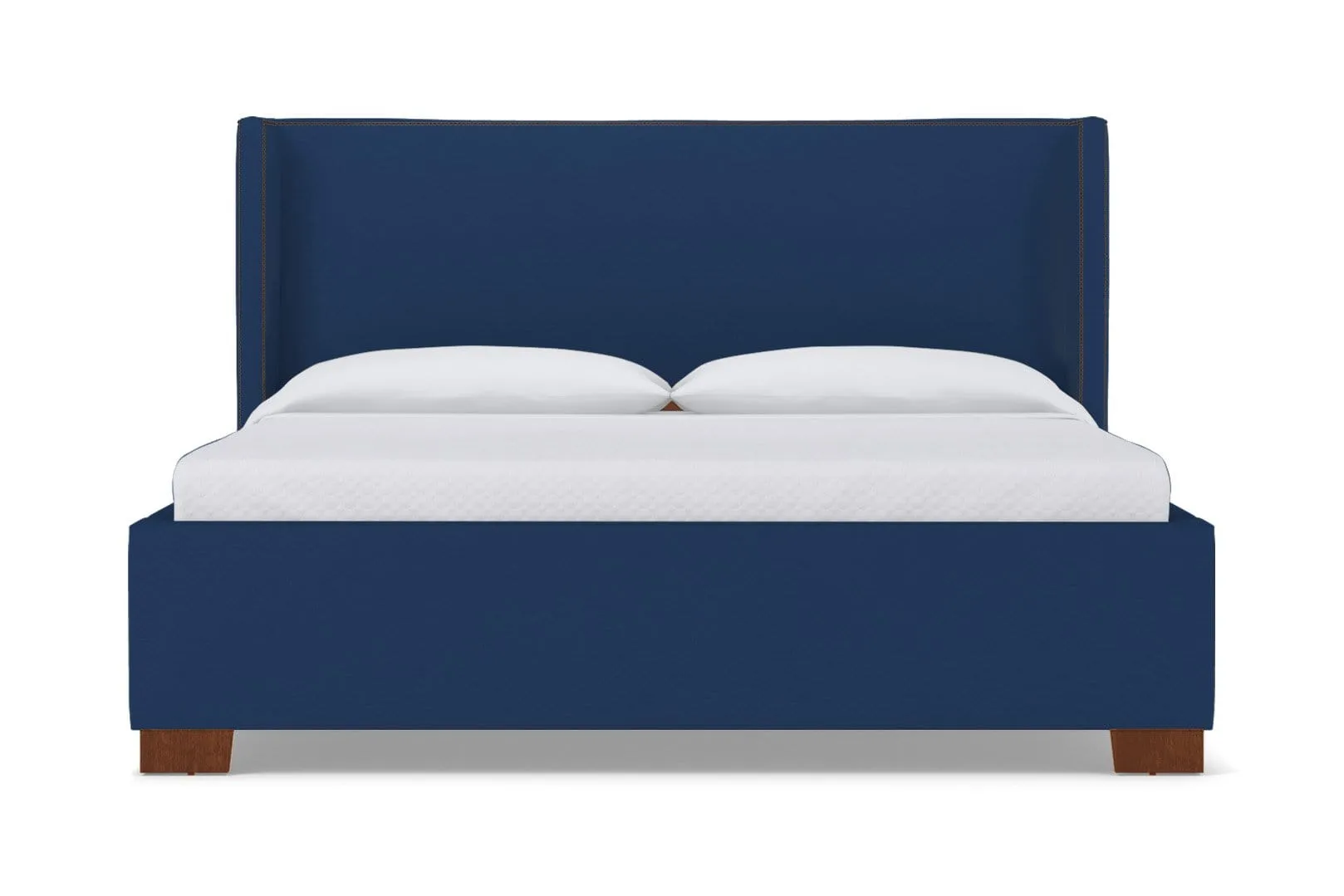 Everett Upholstered Bed :: Leg Finish: Pecan / Size: Full Size