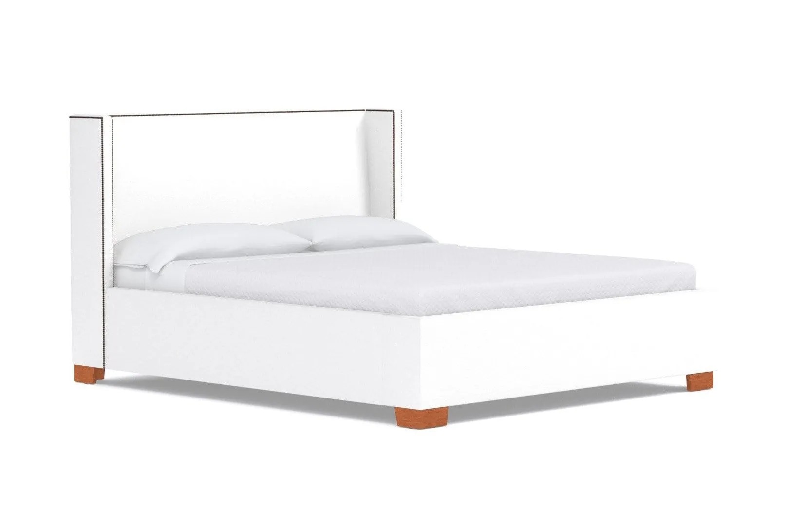 Everett Upholstered Bed :: Leg Finish: Pecan / Size: Full Size