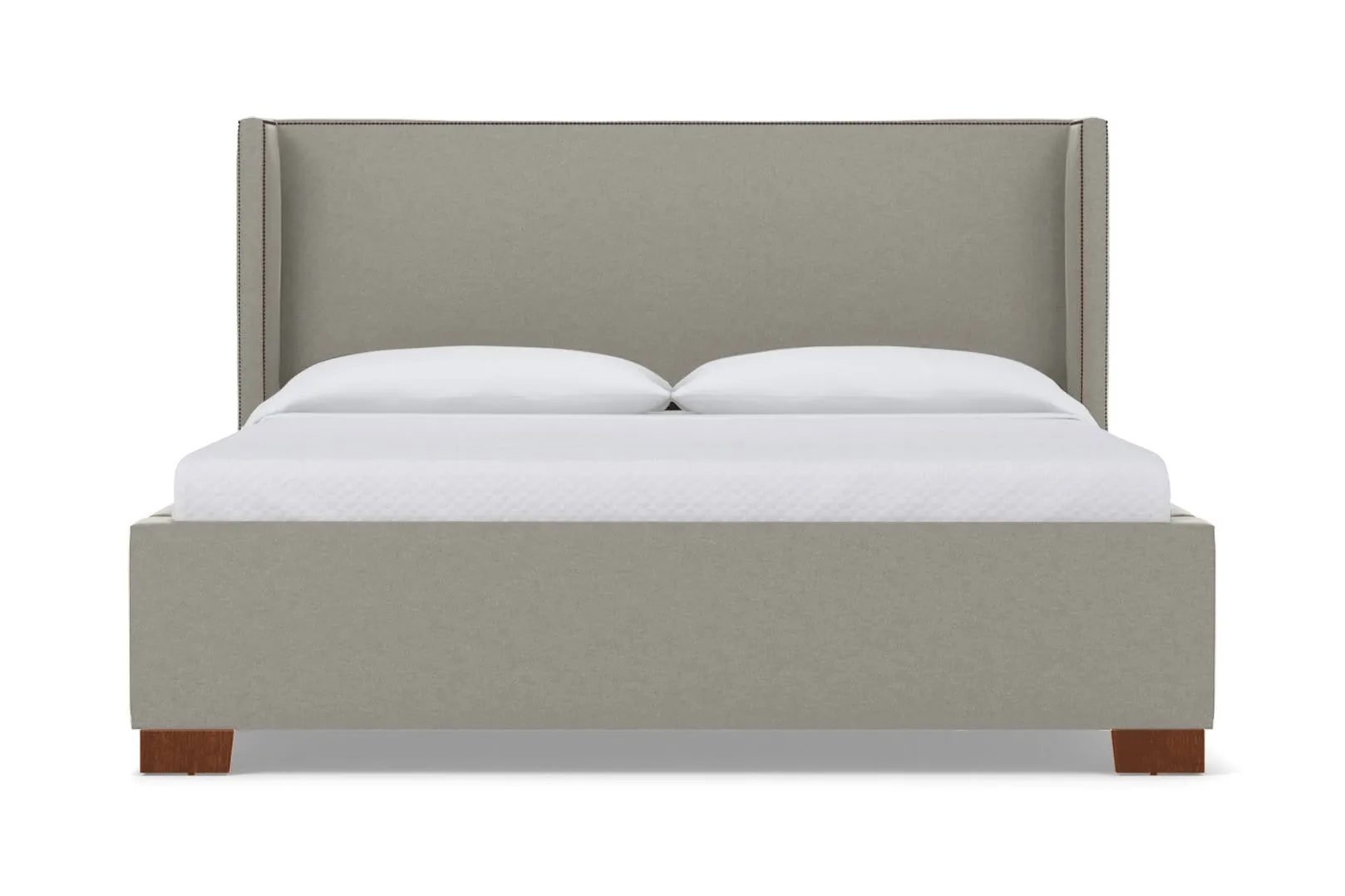 Everett Upholstered Bed :: Leg Finish: Pecan / Size: Full Size