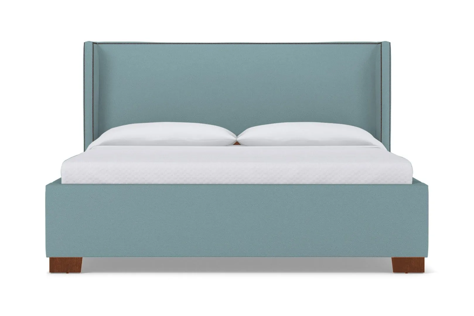 Everett Upholstered Bed :: Leg Finish: Pecan / Size: Full Size