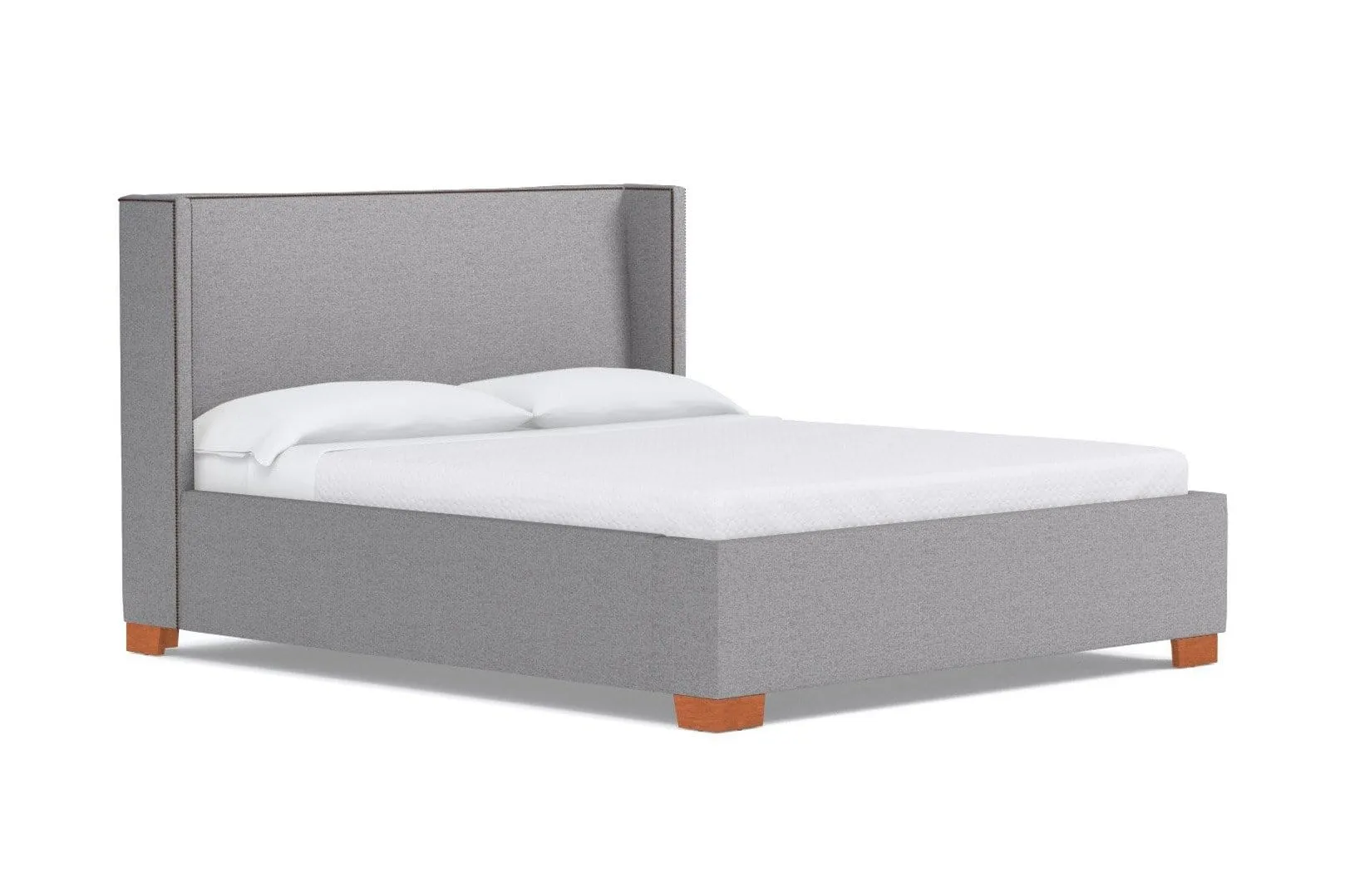 Everett Upholstered Bed :: Leg Finish: Pecan / Size: Full Size