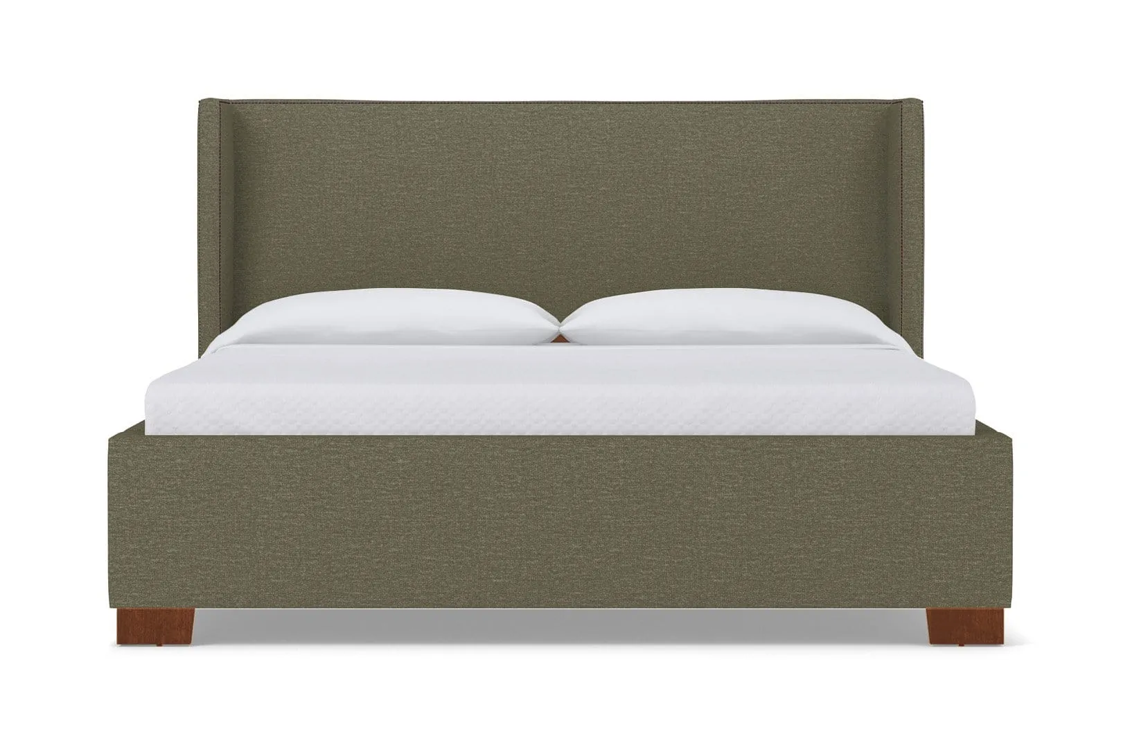 Everett Upholstered Bed :: Leg Finish: Pecan / Size: Full Size