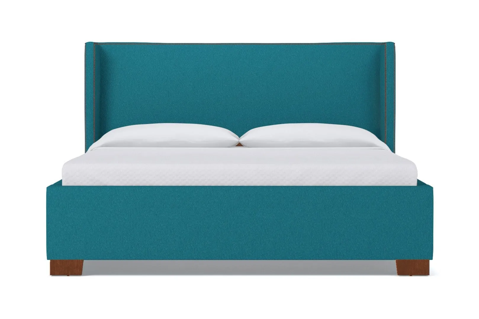 Everett Upholstered Bed :: Leg Finish: Pecan / Size: Full Size