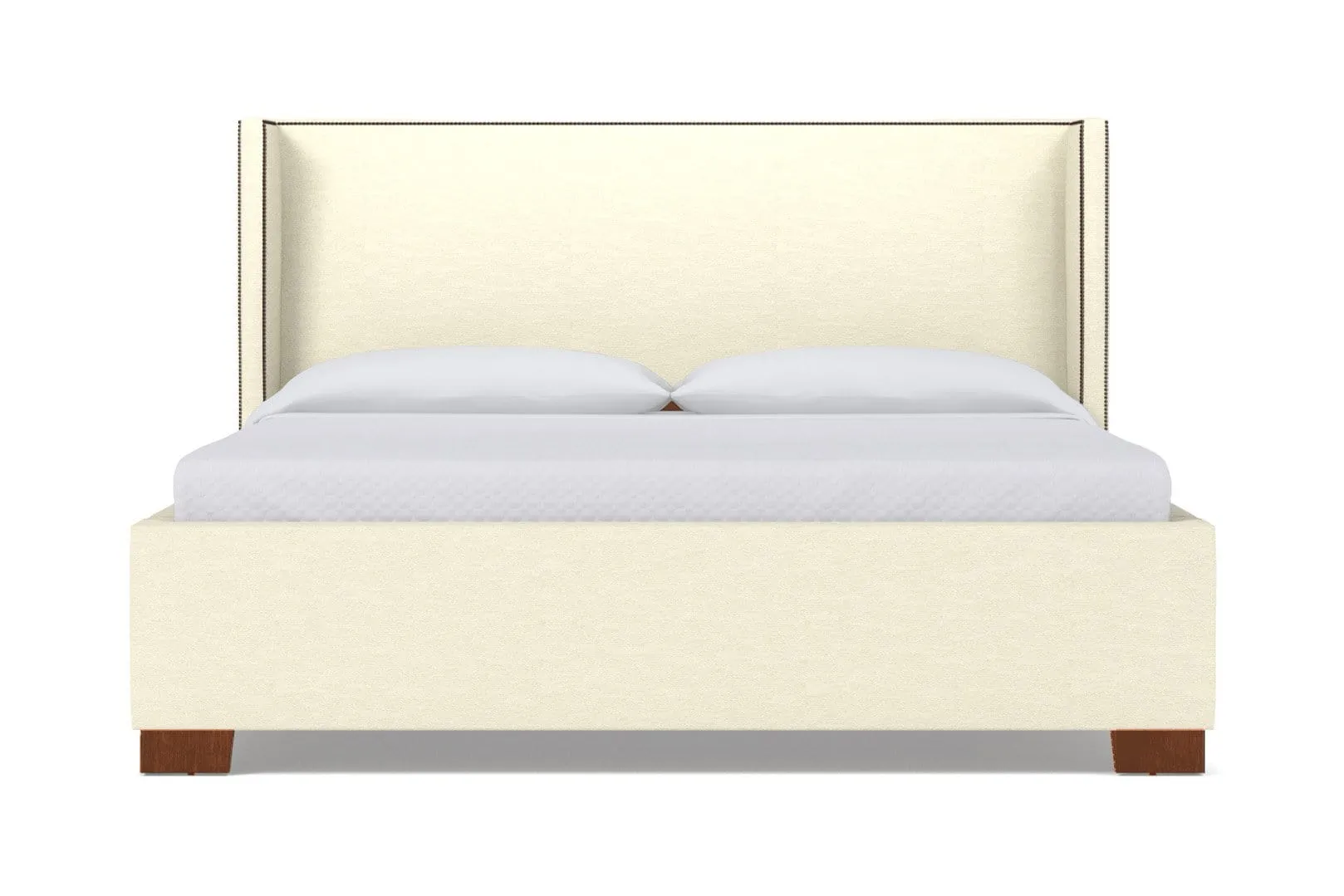 Everett Upholstered Bed :: Leg Finish: Pecan / Size: Full Size