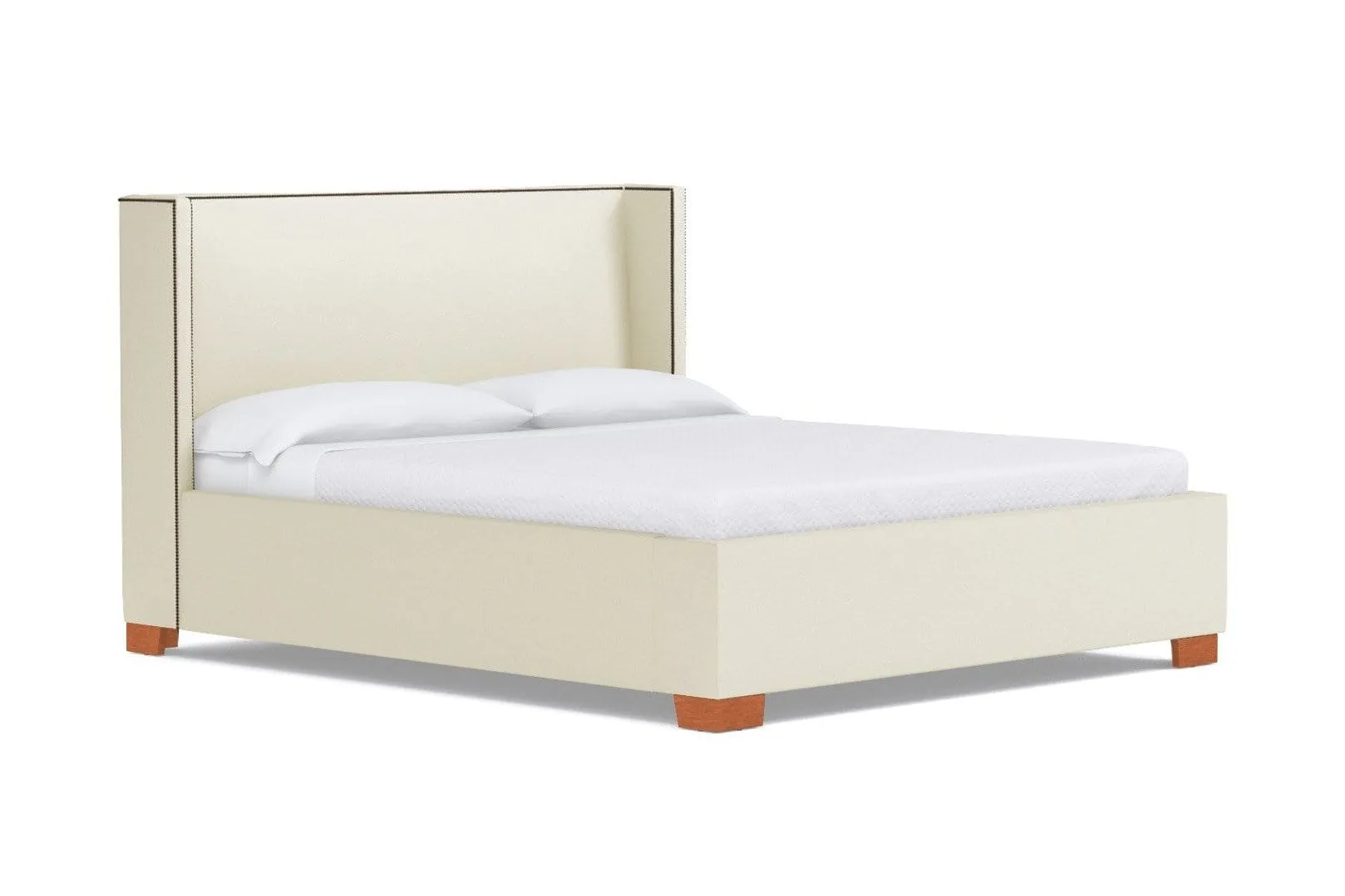 Everett Upholstered Bed :: Leg Finish: Pecan / Size: Full Size