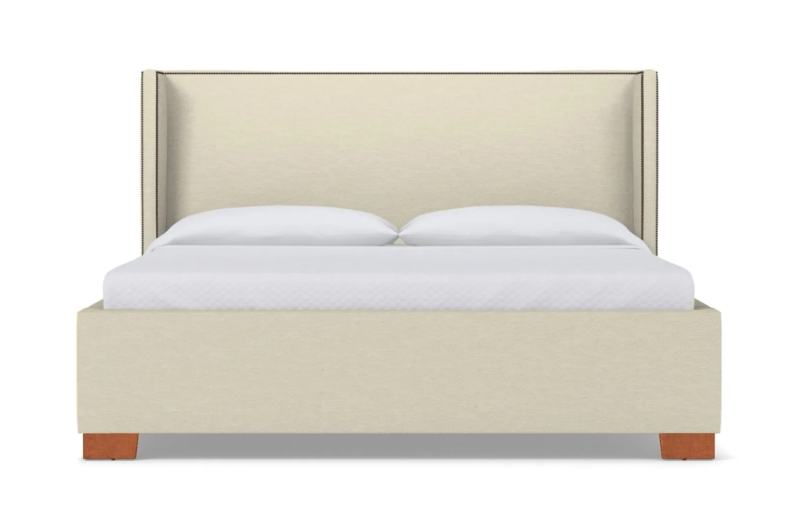 Everett Upholstered Bed :: Leg Finish: Pecan / Size: Full Size