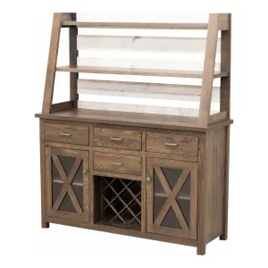 Farmhouse Wine Buffet with Hutch Topper