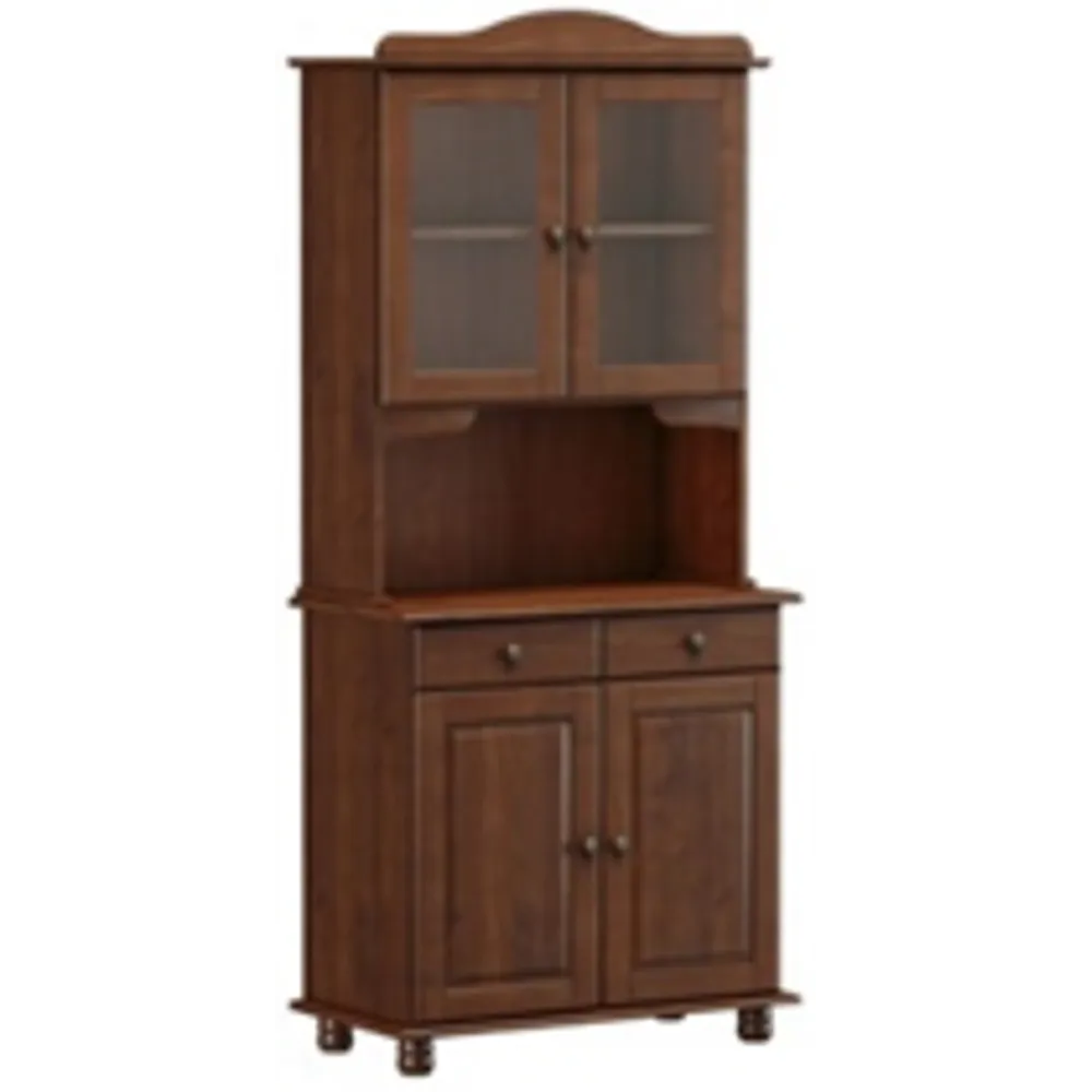 Elegant Rubi 2 2 Door Buffet Hutch in Coffee Finish - L880 x W430 x H1970mm - No Warranty