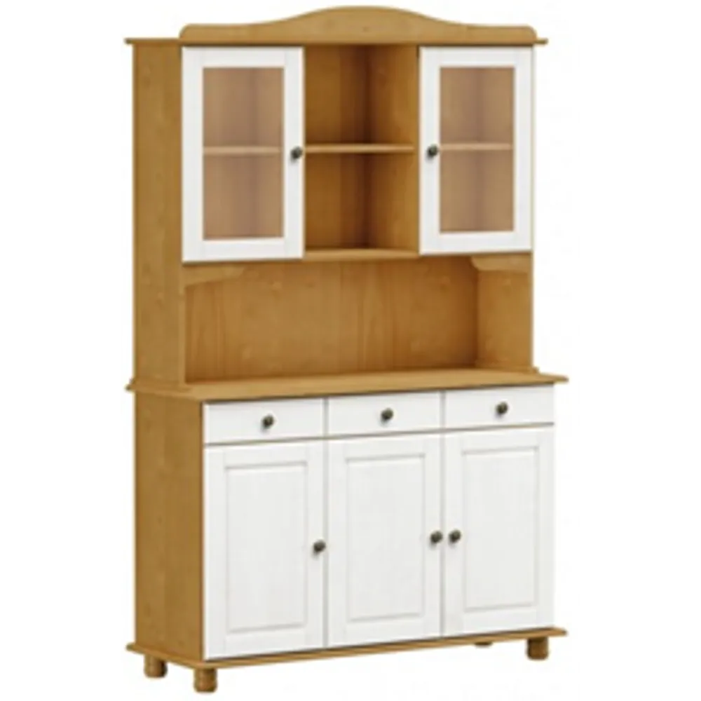 Teak Off-White Finestra Rubi 3 2 Door Buffet Hutch with No Warranty - Dimensions: L1284 x W430 x H1970mm